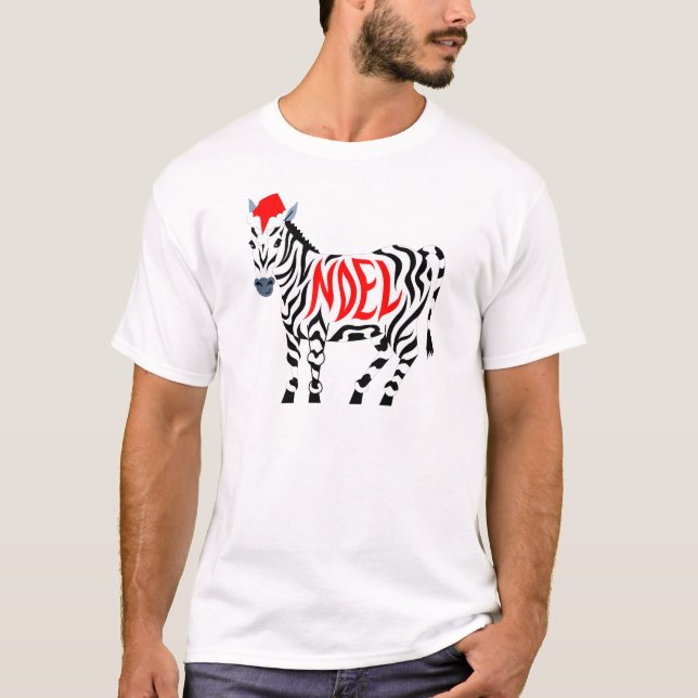 T-shirt Zèbre de Noel de Noël (Devant)