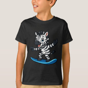 T-shirt Zèbre de surf mignon drôle d'animal plage ambiance