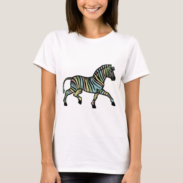 T-shirt Zèbre d'une couleur différente (Devant)