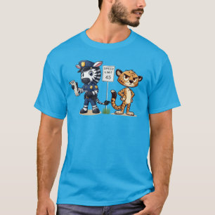 T-shirt zèbre et guépard de police mignons