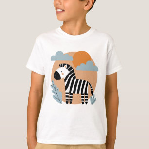 T-shirt Zèbre Fantaisiste Influence Scandinave