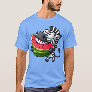 T-shirt Zèbre fantaisiste sourire pastèque dents montrent