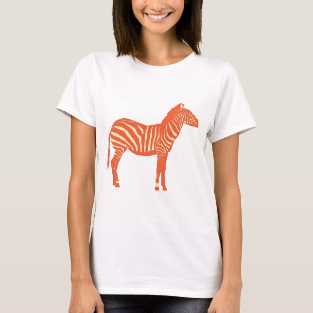 T-shirt Zèbre - Mandarin et orange clair (Devant)
