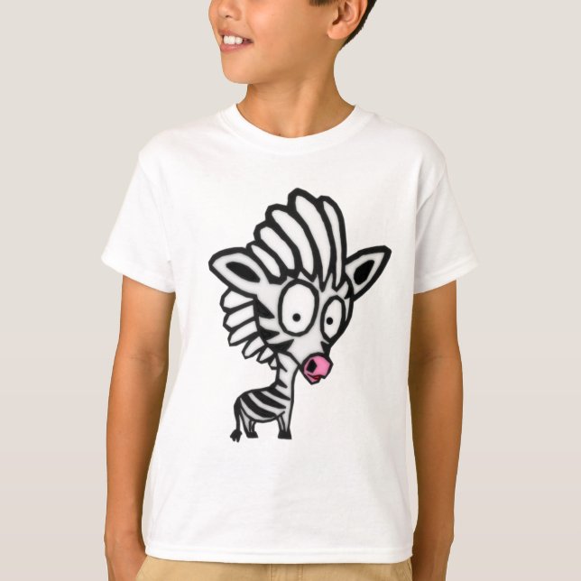 T-shirt Zèbre mignon de bande dessinée (Devant)