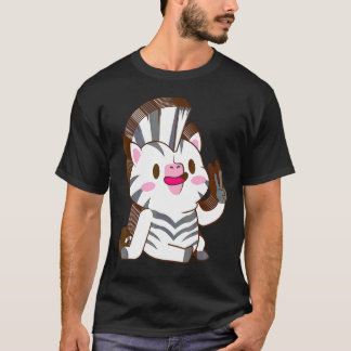 T-shirt Zèbre Multicouche Paix Relaxé Mignon Esthétique