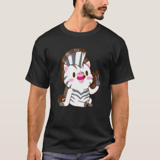 T-shirt Zèbre Multicouche Paix Relaxé Mignon Esthétique