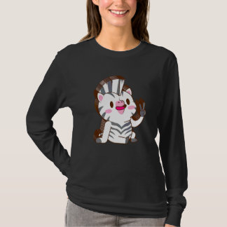 T-shirt Zèbre Multicouche Paix Relaxé Mignon Esthétique