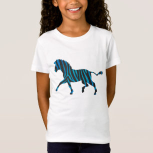 T-Shirt Zèbre Silhouette Noir et Bleu