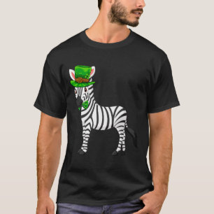 T-shirt Zèbre St Patrick S Jour Avec Un Chapeau De Leprech