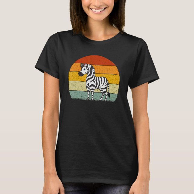 T-shirt Zèbre Style Rétro Vintage (Devant)