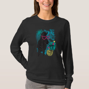 T-shirt Zèbre Sur Une Plage Avec Cocktail Ananas Palm Tree