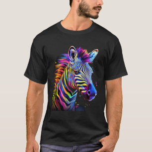 T-shirt Zèbres colorés Animaux animaliers Motif Zèbre Spla
