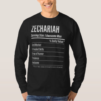T-shirt Zechariah Taille du service Nutrition Étiquette Ca