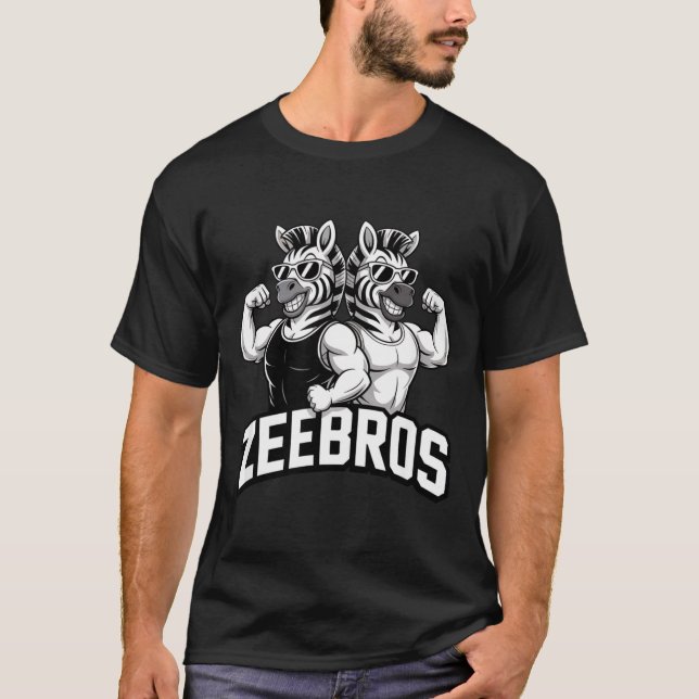 T-shirt Zeebros Cute Zebra Duo Design For Zebros Lovers  (Devant)