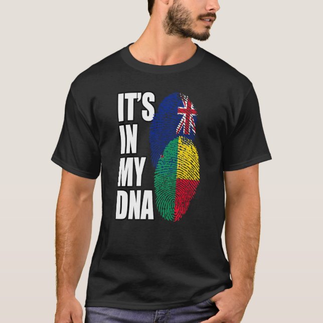 T-shirt Zélandais et Béninois Mix Drapeau ADN Patrimoine (Devant)