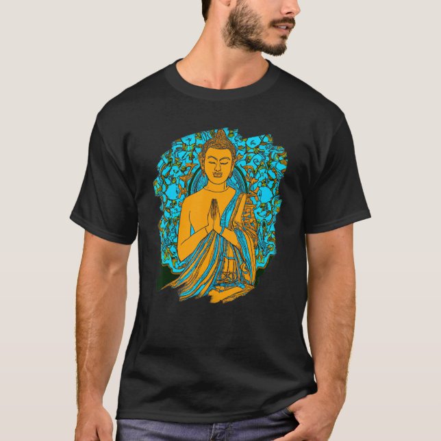 T-shirt Zen Buddha Mandala Spiritual Asian Style Meditatio (Devant)