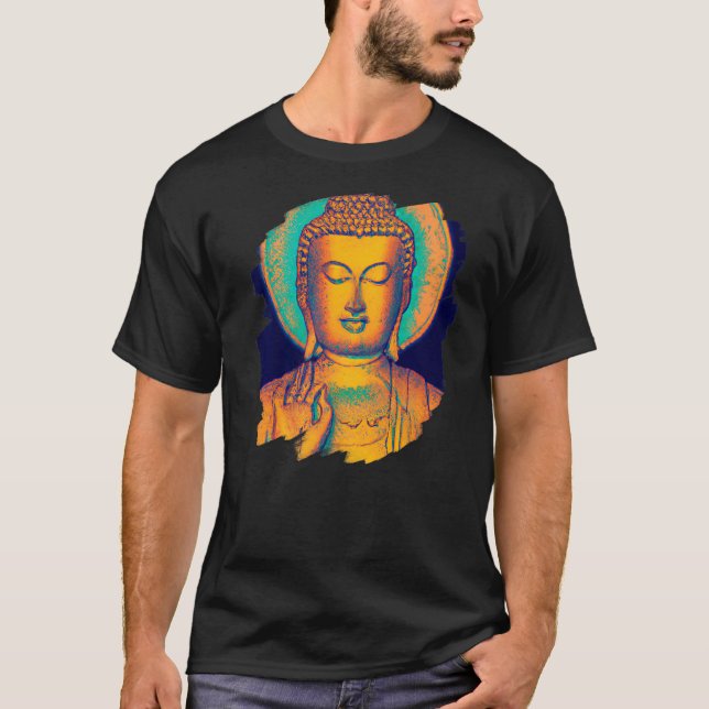 T-shirt Zen Buddha Mandala Spiritual Asian Style Meditatio (Devant)
