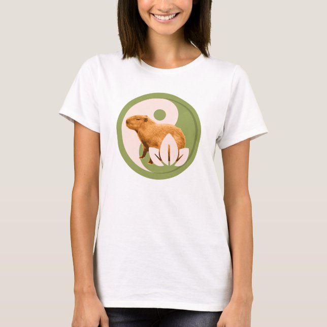 T-shirt Zen Capybara Yin Yang (Devant)