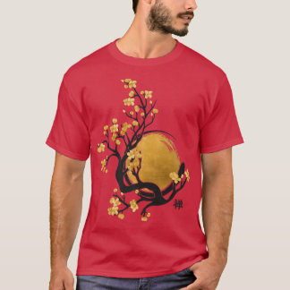 T-shirt Zen Enso Circle, Sun et Sakura Blossom