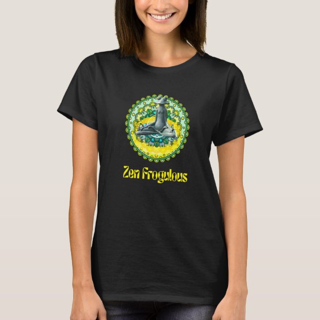 T-shirt Zen Froga Frog Yoga Guru Namaste Mandala (Devant)