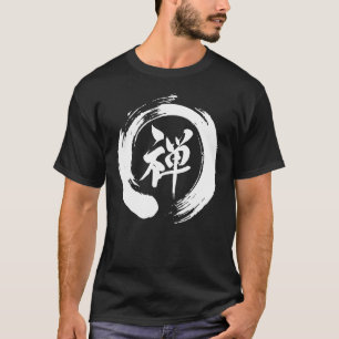 T-shirt Zen Japonais Calligraphie Zen Enso Cercle Bouddhis