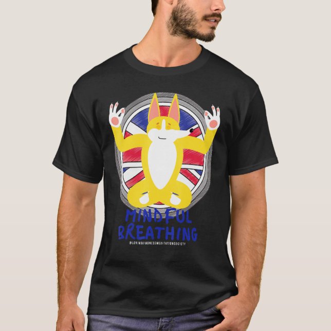 T-shirt Zen Méditation Corgi Paix Amour Douceur Méditat (Devant)