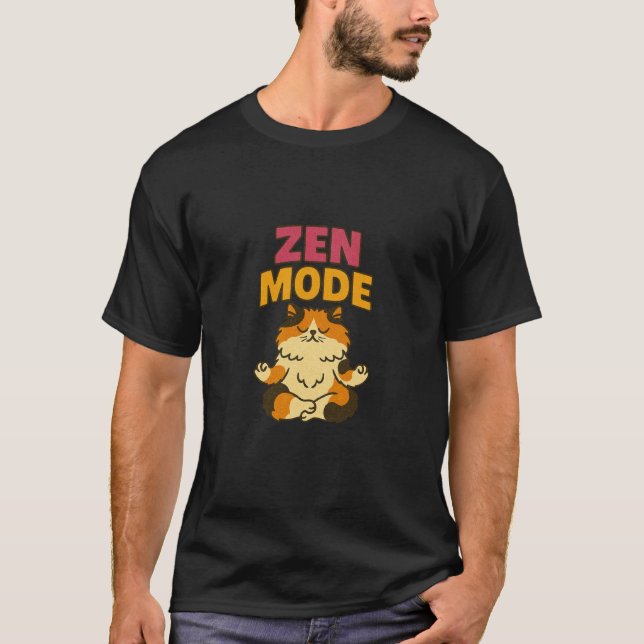T-shirt Zen Mode Kitty Cat Meditating (Devant)
