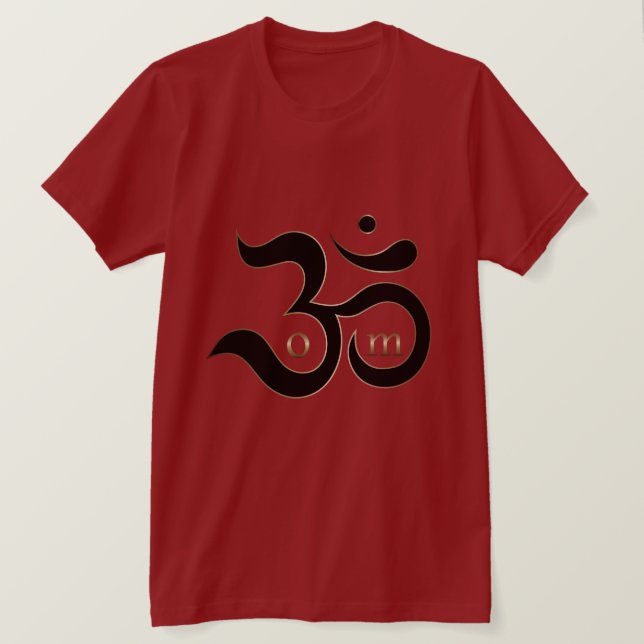 T-shirt Zen Om Aum symbole simple parties scintillant d'or (Design devant)