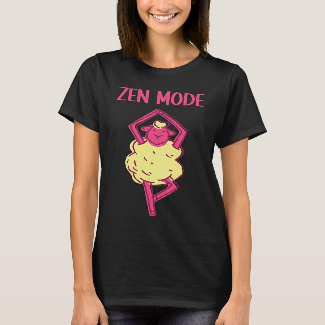 T-shirt Zen sheep Yoga  Animals Workout Calm (Devant)