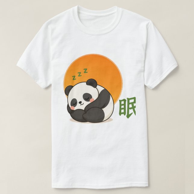 T-shirt Zen Sleeping Panda – Kawaii Panda Napping Japanese (Design devant)