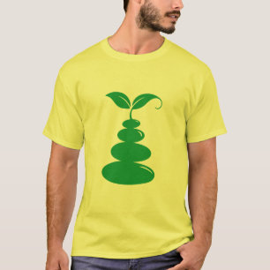 T-Shirt Zen Stones Sprout Minimaliste Éco Croissan