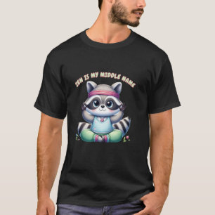 T-shirt Zen Yoga Raton Laveur Amateur d'Animaux Mi