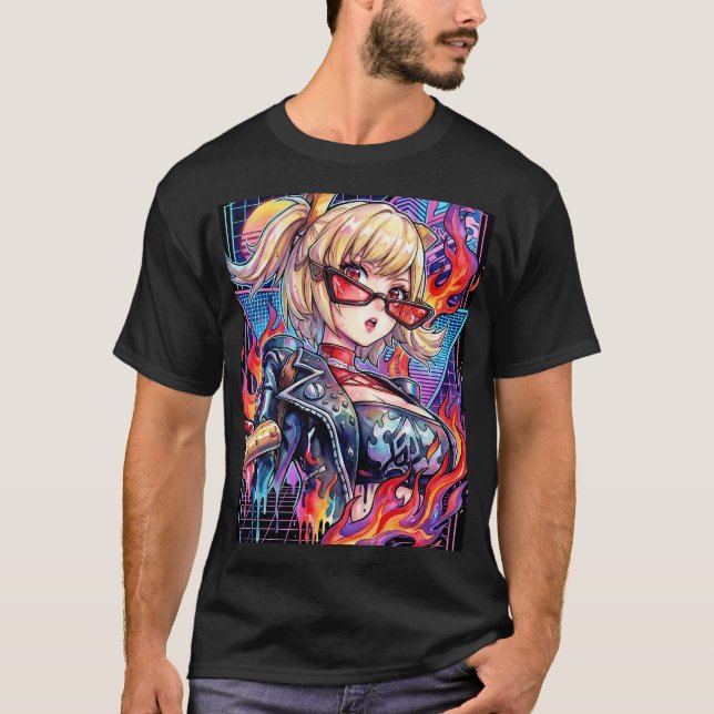 T-shirt Zenless Zone Zero Burnice Feu Blanc Anomaly Barte (Devant)
