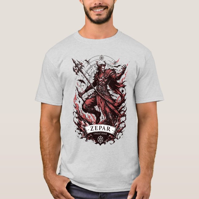 T-shirt Zepar Commandant cramoisi du Chaos (Devant)