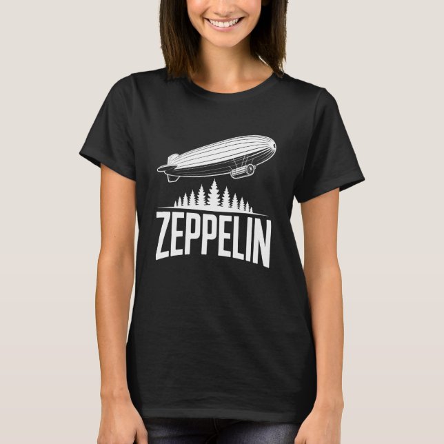 T-shirt Zeppelin Airship Above Forest (Devant)