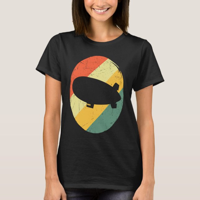 T-shirt Zeppelin Retro Vintage Sunset Dirigible Airship (Devant)