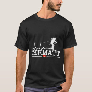 T-shirt Zermatt Battement de coeur Ski alpin Alpes suisses