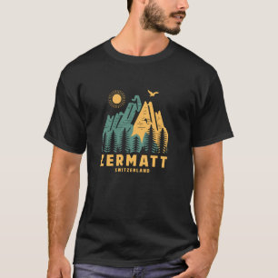 T-shirt Zermatt Mounts Suisse Randonnée Extérieur Vint