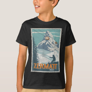 T-shirt Zermatt Suisse Ski de hiver Snowboard Ski