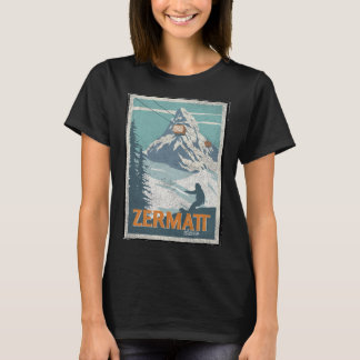 T-shirt Zermatt Suisse Ski de neige en hiver Planche à nei