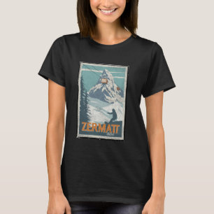 T-shirt Zermatt Suisse Ski d'hiver Snowboard Ski