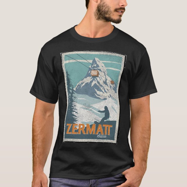 T-shirt Zermatt Suisse Ski d'hiver Snowboard Ski (Devant)