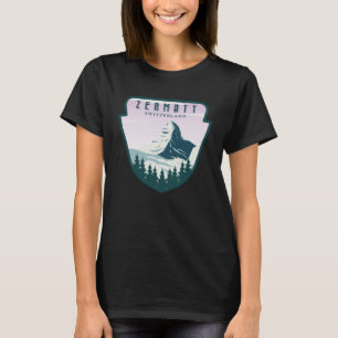 T-shirt Zermatt Suisse Vintage Neige Ski Matterhorn Suisse