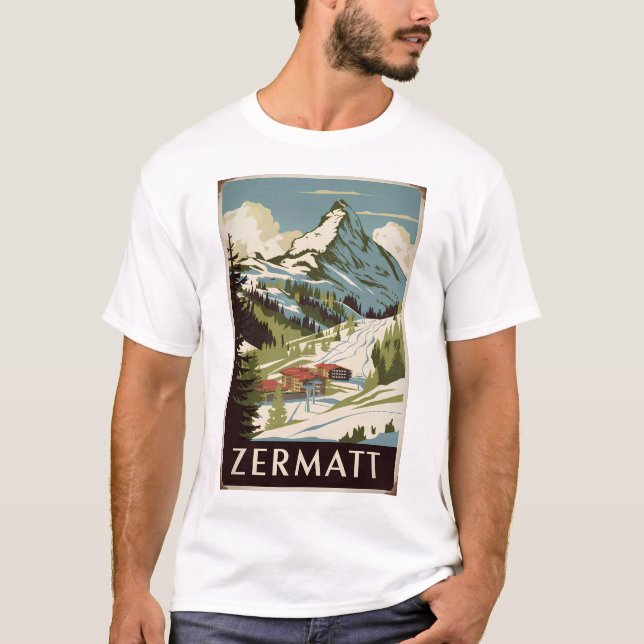 T-shirt Zermatt vintage (Devant)