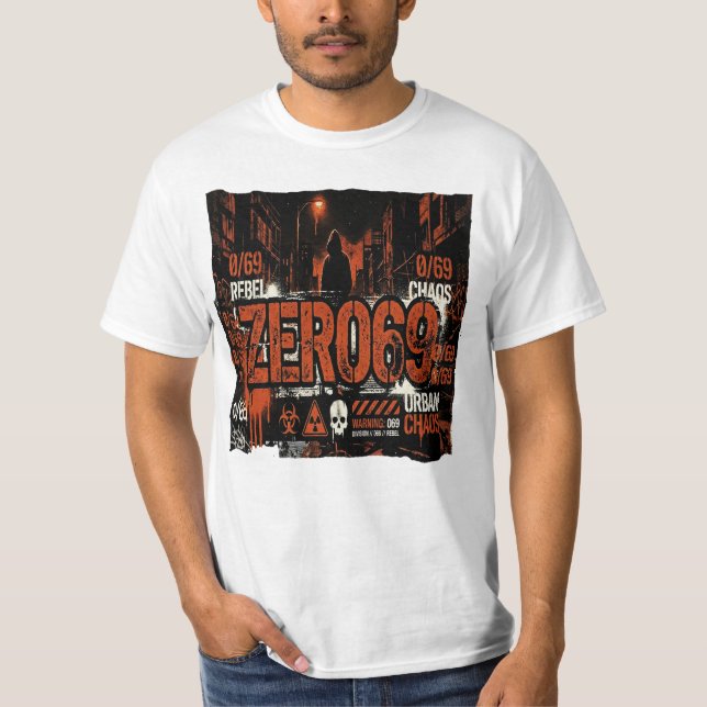 T-shirt ZERO69 Chaos Urbain – Alerte Rebelle (Devant)