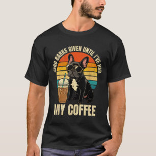 T-shirt Zéro aboie donné drôle de bouledogue français café