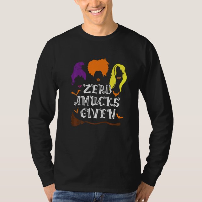 T-shirt Zéro Amucks Donné Fou Avec Chauve-Souris Sorcière  (Devant)