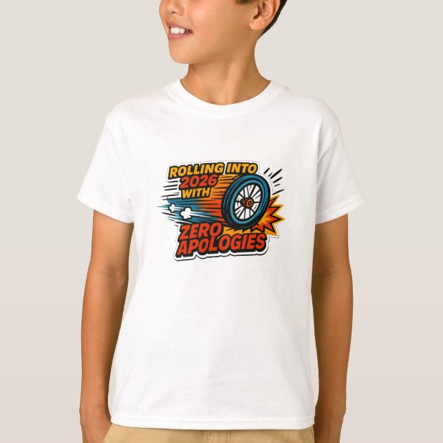 T-shirt “Zero Apologies” Rolling Into 2026 Wheelchair (Devant)