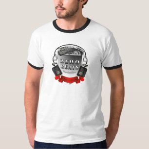 T-shirt Zéro battements - court blanc/noir avec le logo