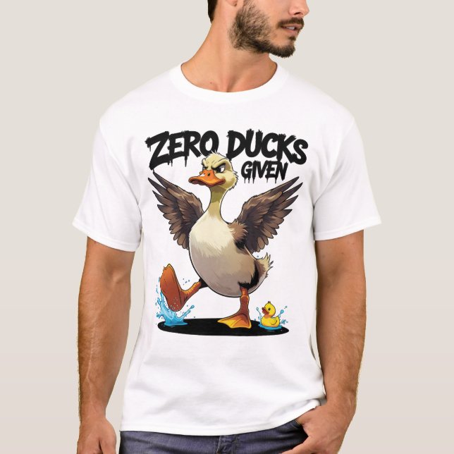 T-shirt Zéro Canards Donné Drôle Canard Grumpy (Devant)